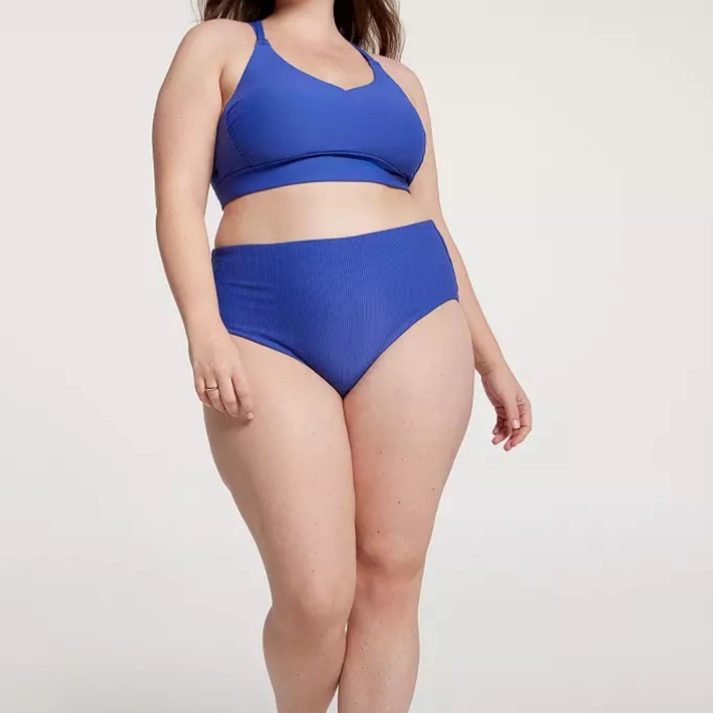 CALIA by Carrie Underwood Women's Mid Rise Ribbed Swim Bottoms